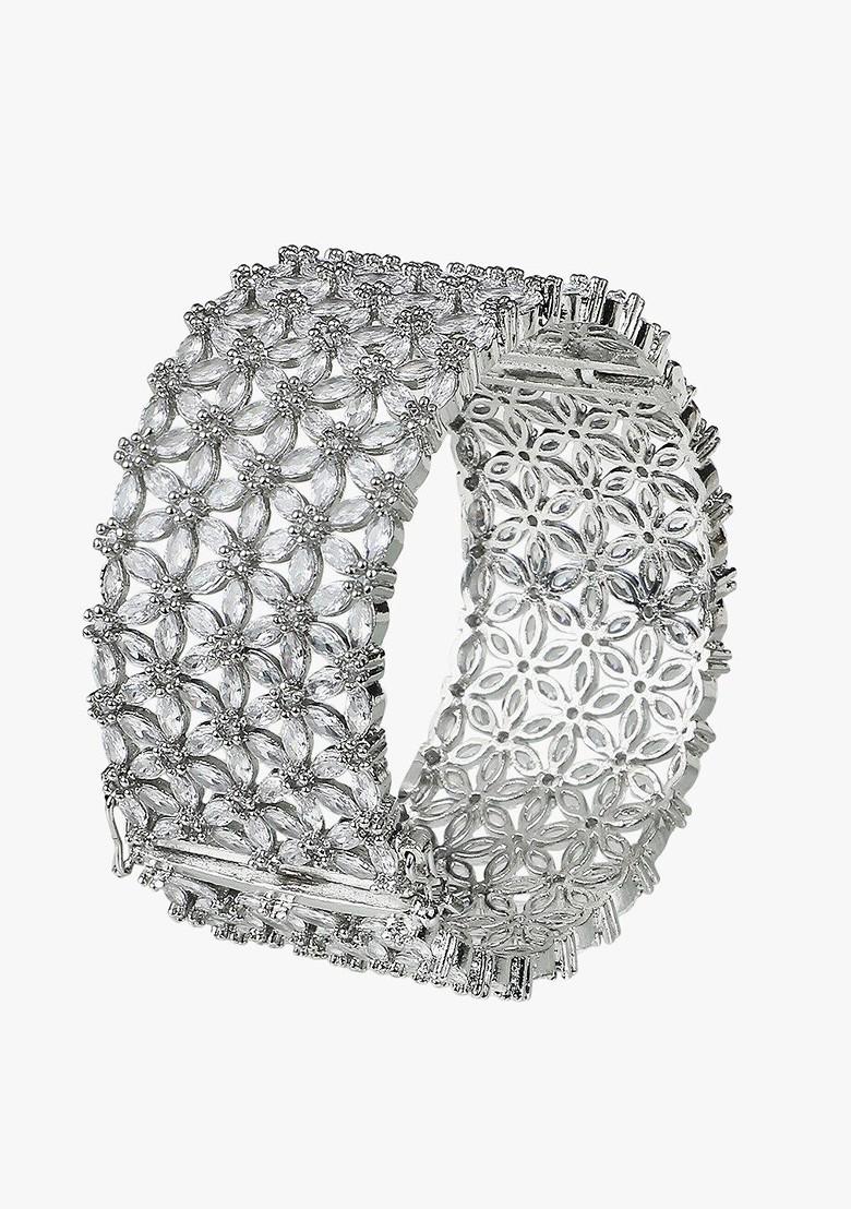 Silver Plain Rhodium Plated Bracelet