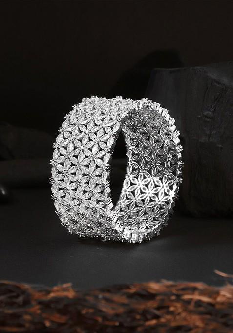 Silver Plain Silver Toned Bracelet