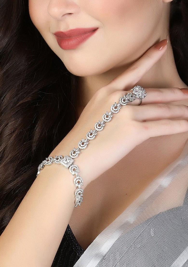 Silver Plain Silver Toned Bracelet