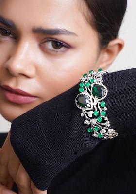 Silver Zirconia Studded Rhodium Plated Bracelet