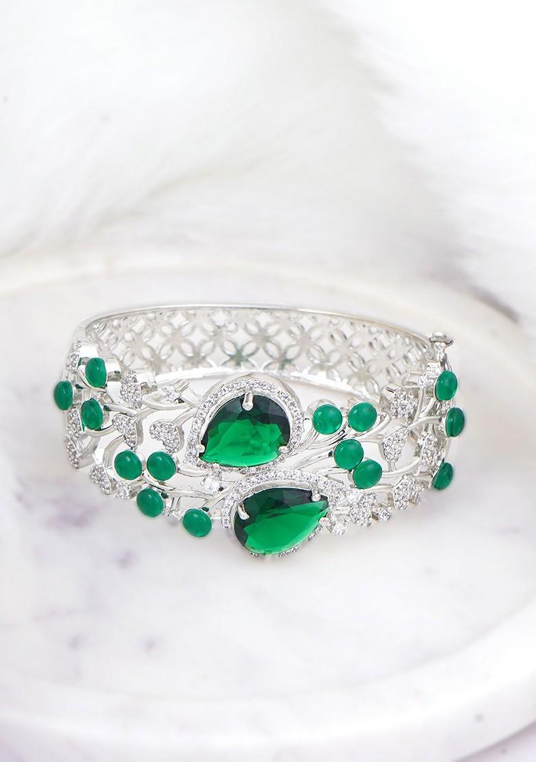 Silver Zirconia Studded Rhodium Plated Bracelet