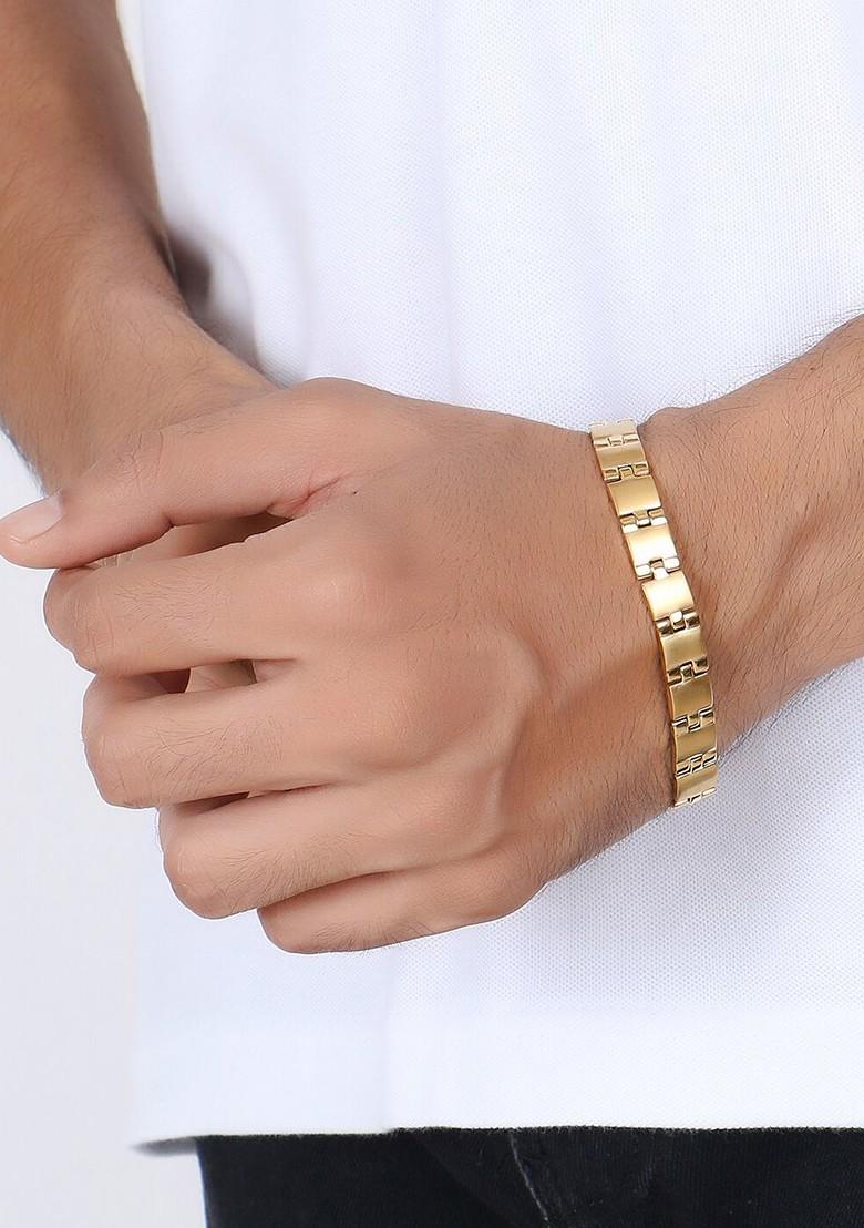 Gold Plain Gold Plated Bracelet For Men