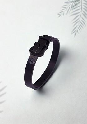 Black Plain Stainless Steel Bracelet