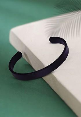 Black Plain Stainless Steel Bracelet