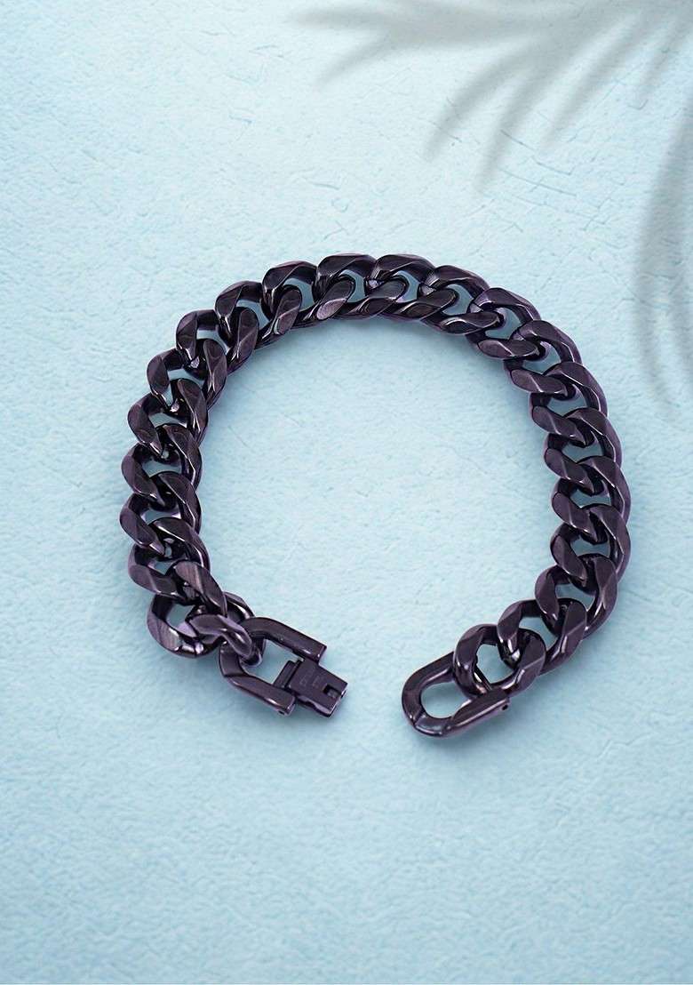Black Handcrafted Handcrafted Bracelet For Men - Indya