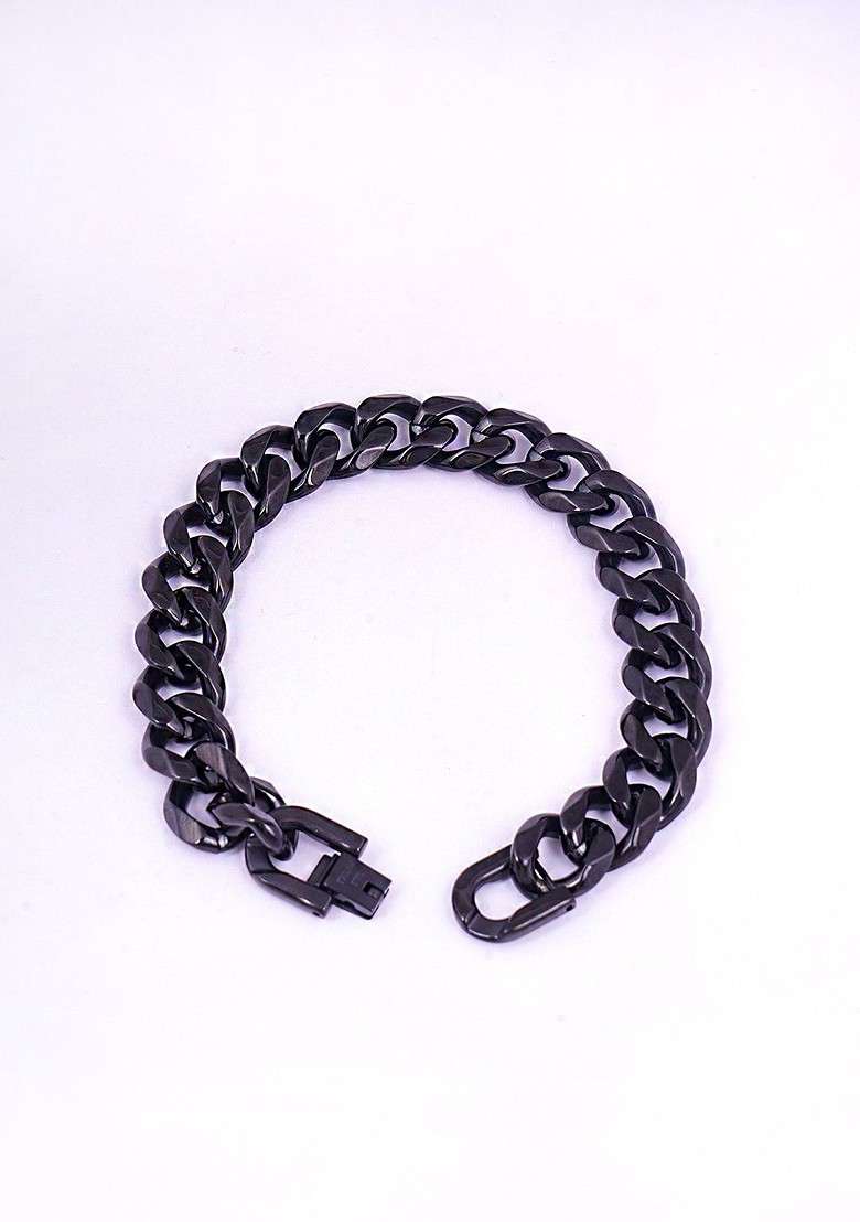 Black Handcrafted Handcrafted Bracelet For Men - Indya