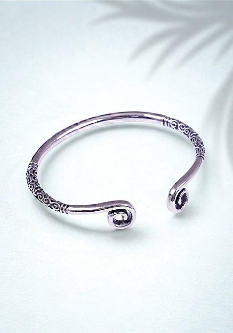 Silver Plain Silver Plated  Bracelet For Men