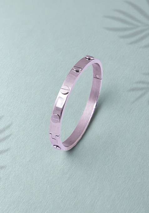 Silver Plain Silver Plated  Bracelet For Men