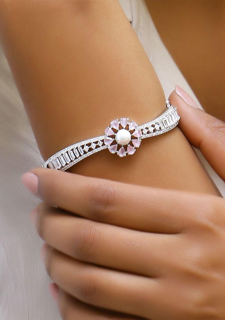 Silver Plain Rhodium Plated Bracelet