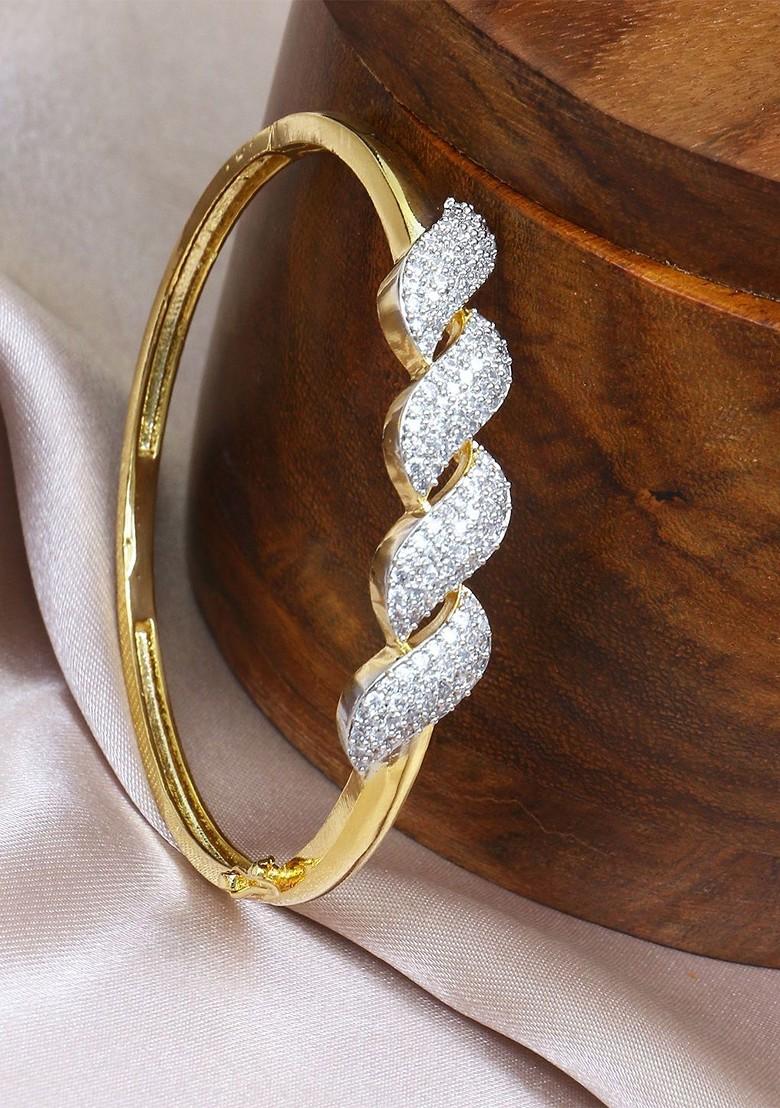 Gold Zirconia Studded Gold Plated Bracelet