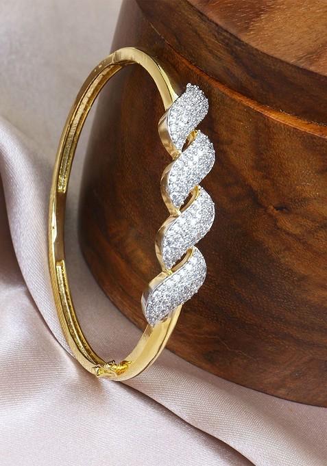 Gold Zirconia Studded Gold Plated Bracelet