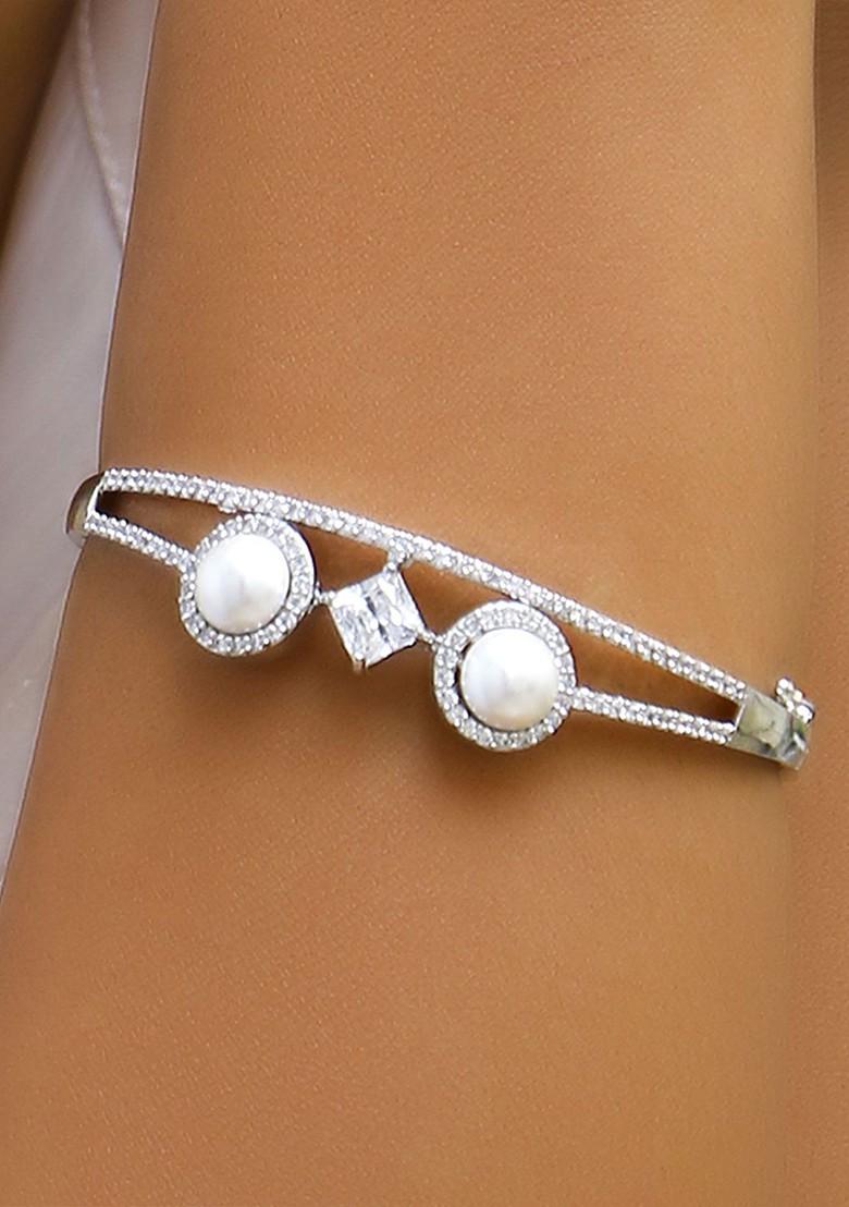 Silver Plain Rhodium Plated Bracelet