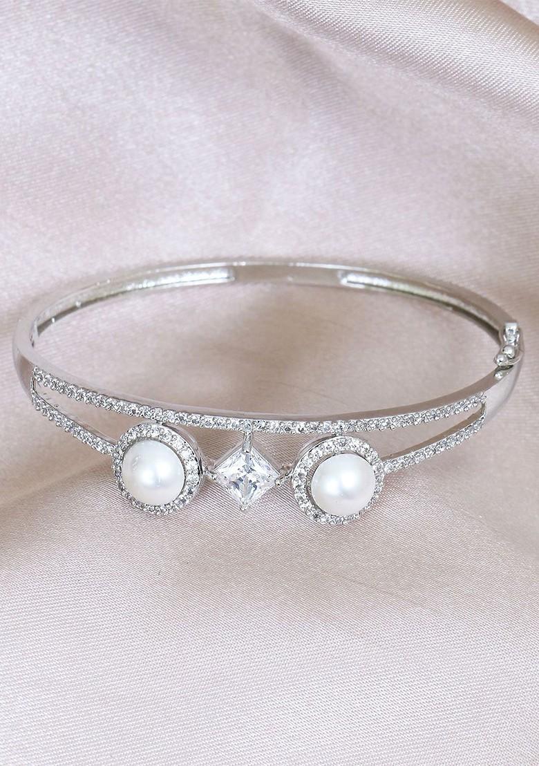 Silver Plain Rhodium Plated Bracelet