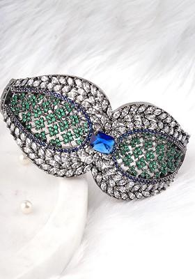 Silver Zirconia Studded Silver Plated  Bracelet