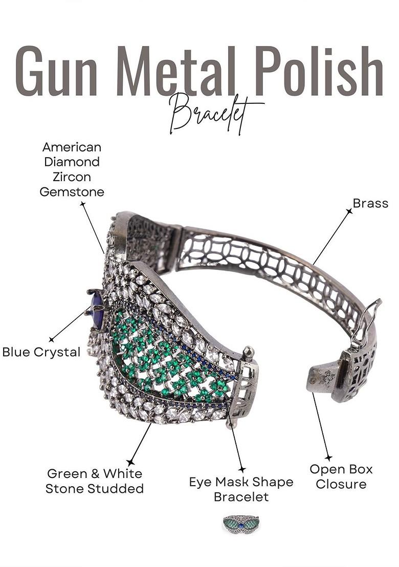 Silver Zirconia Studded Silver Plated  Bracelet