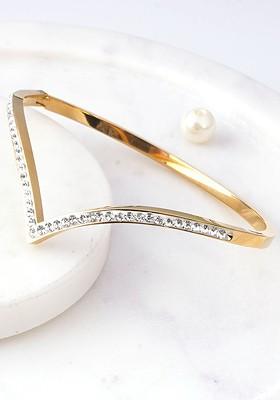 Gold  Stones Studded  Gold Plated Bracelet