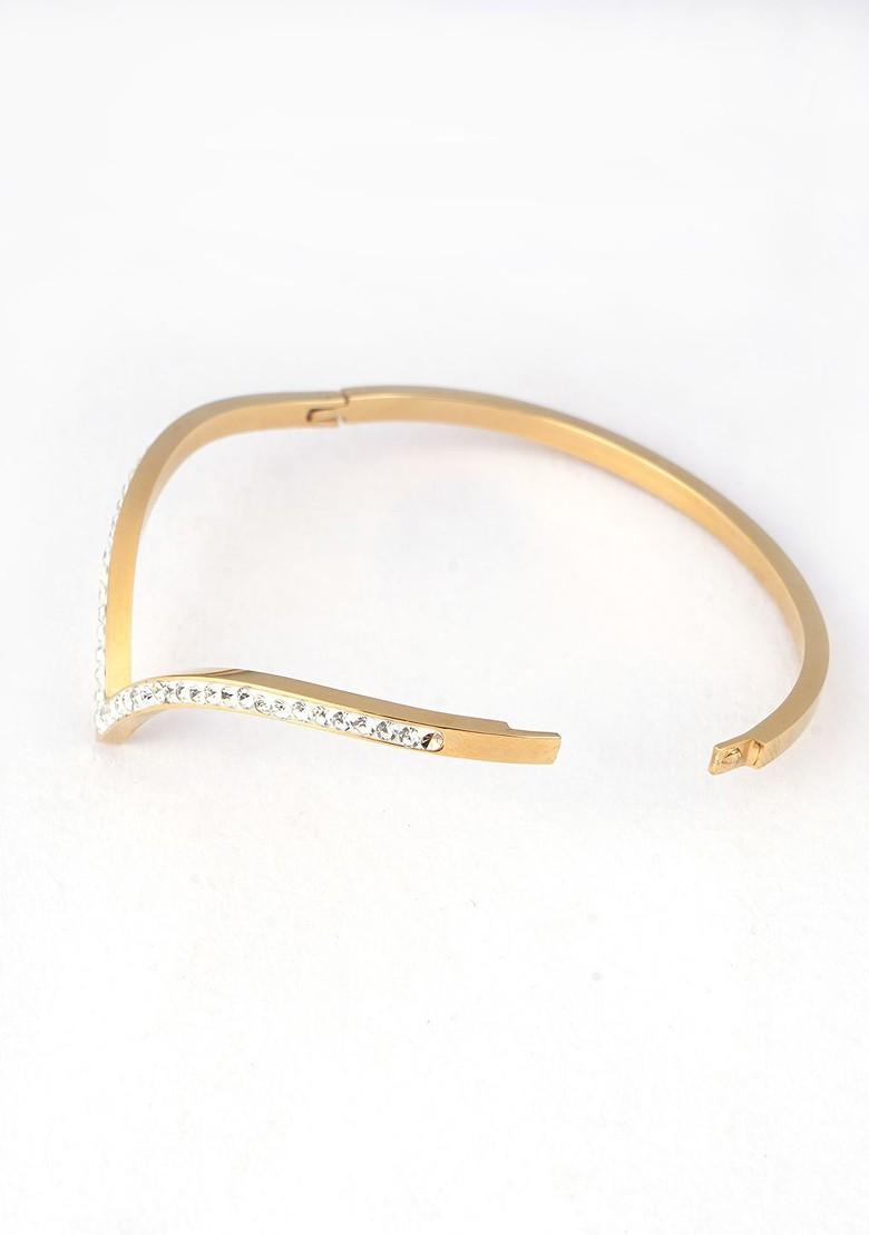 Gold  Stones Studded  Gold Plated Bracelet