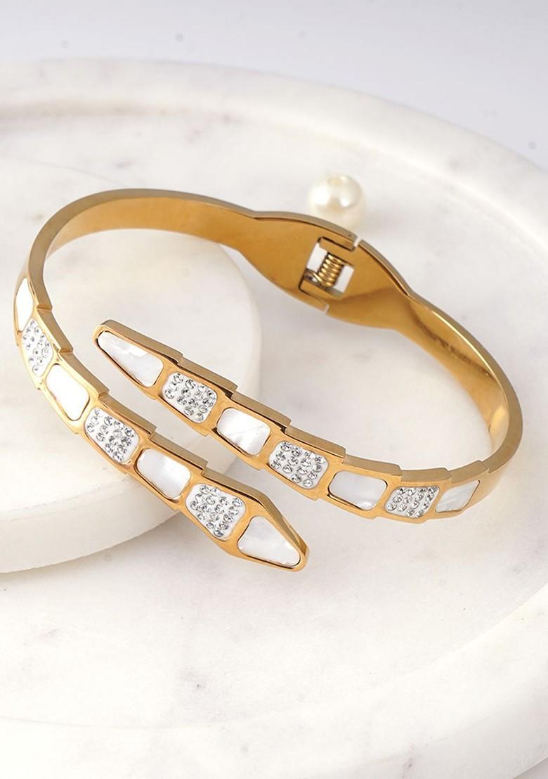 Gold Zirconia Studded Gold Plated Bracelet