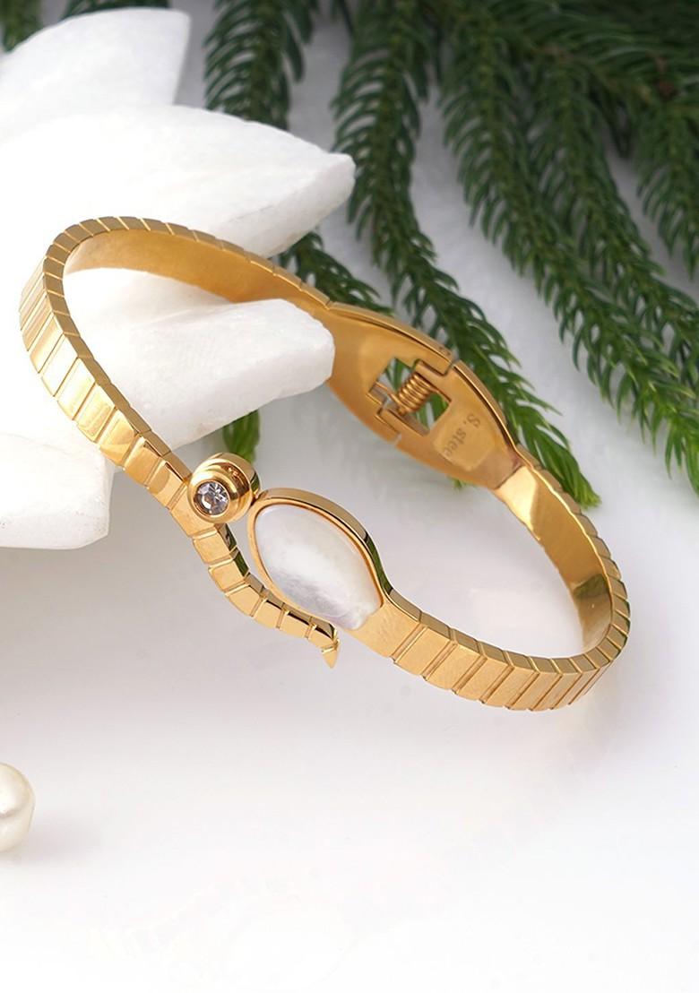 Gold Pearl Beaded Gold Plated Bracelet