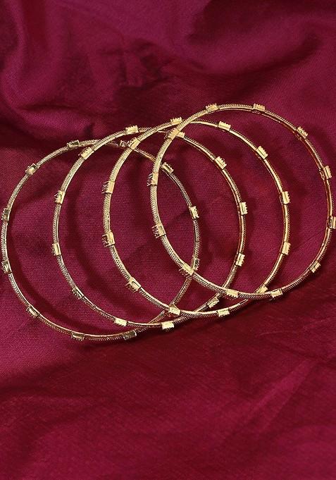 Gold Stone Studded  Gold Plated Bangle
