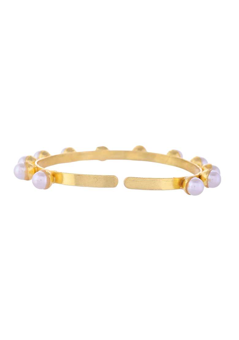Gold Plated Pearl Studded Barcelet - Indya