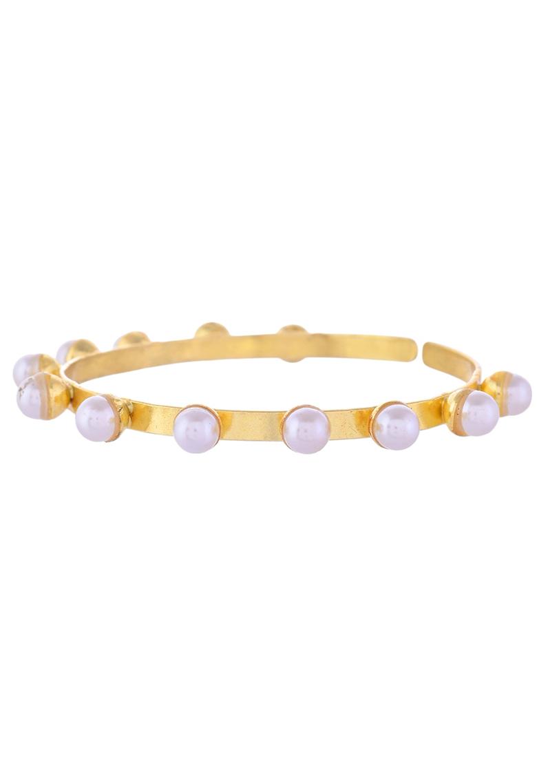 Gold Plated Pearl Studded Barcelet
