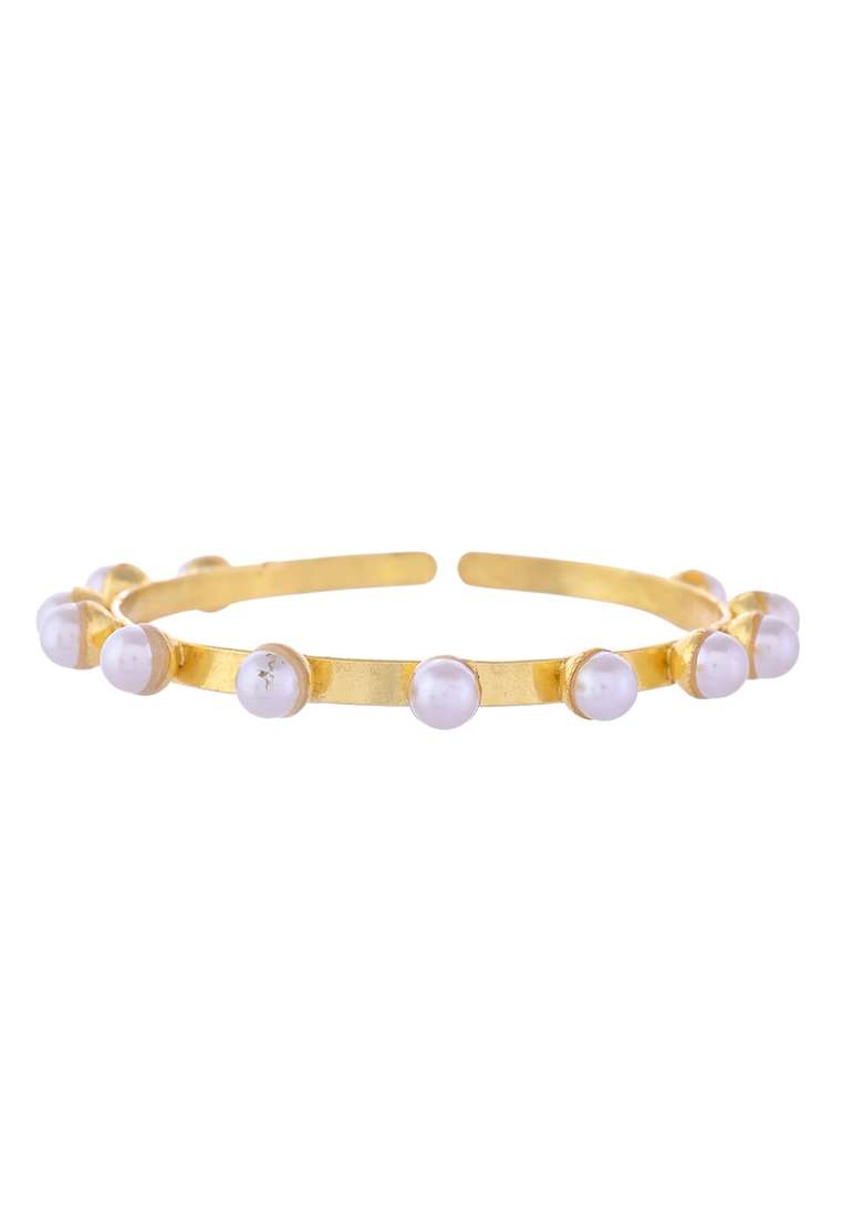 Gold Plated Pearl Studded Barcelet - Indya