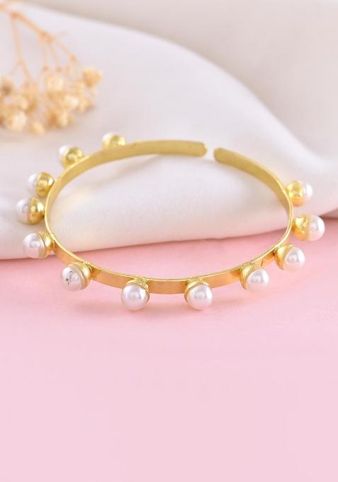 Gold Plated Pearl Studded Barcelet