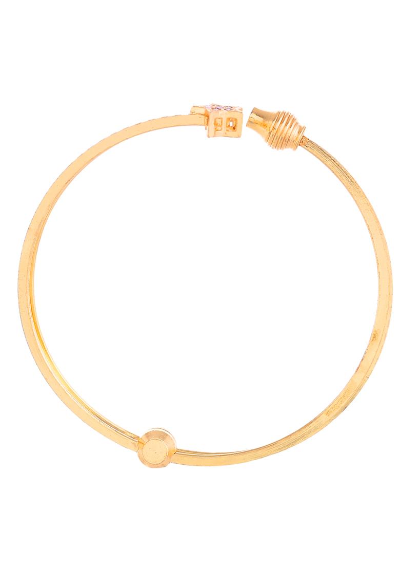 Set Of 2 Gold Plated Multi Colour Stone Studded Star Shaped Bangles