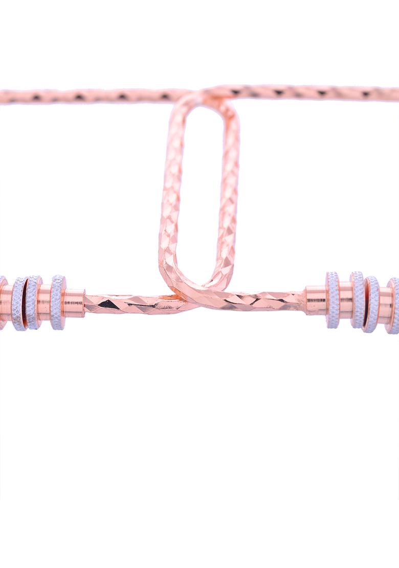 Set Of 2 Rose Gold Plated Square Shaped Bangles