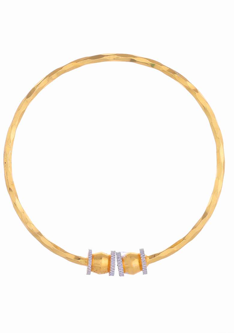 Set Of 2 Gold Plated Simple Kada Set - Indya