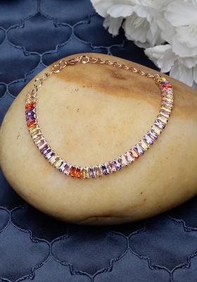 Rose Gold Diamond Studded Gold Plated Bracelet