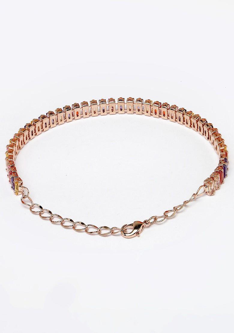 Rose Gold Diamond Studded Gold Plated Bracelet