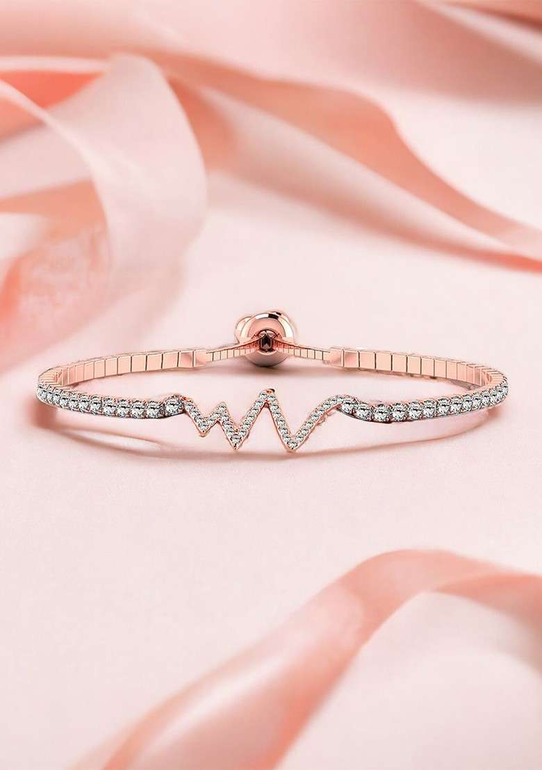 Rose Gold Studs Gold Plated Bracelets - Indya
