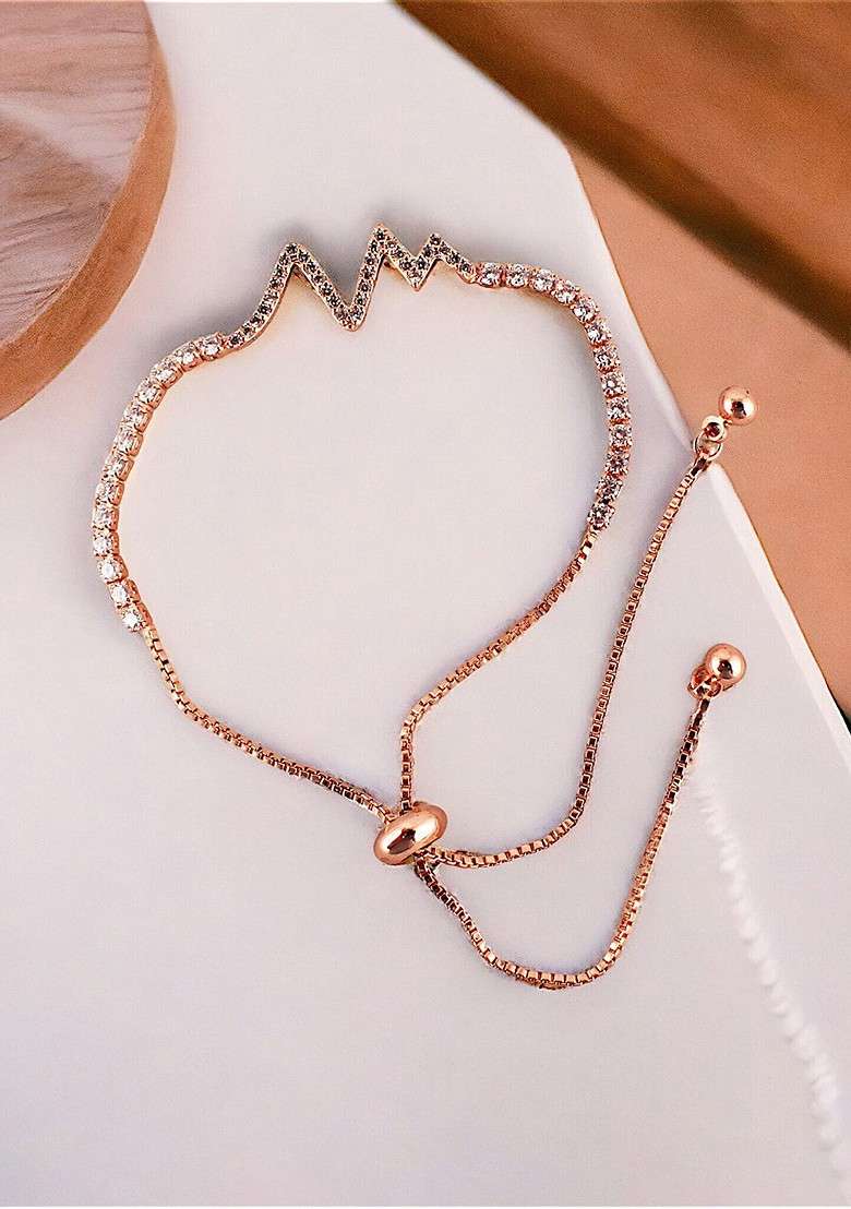 Rose Gold Studs Gold Plated Bracelets - Indya