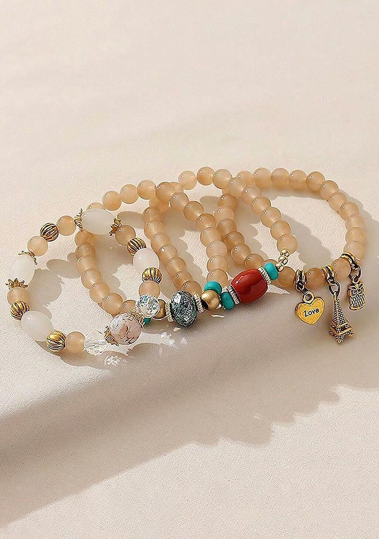 Gold Beaded Gold Plated Bracelets