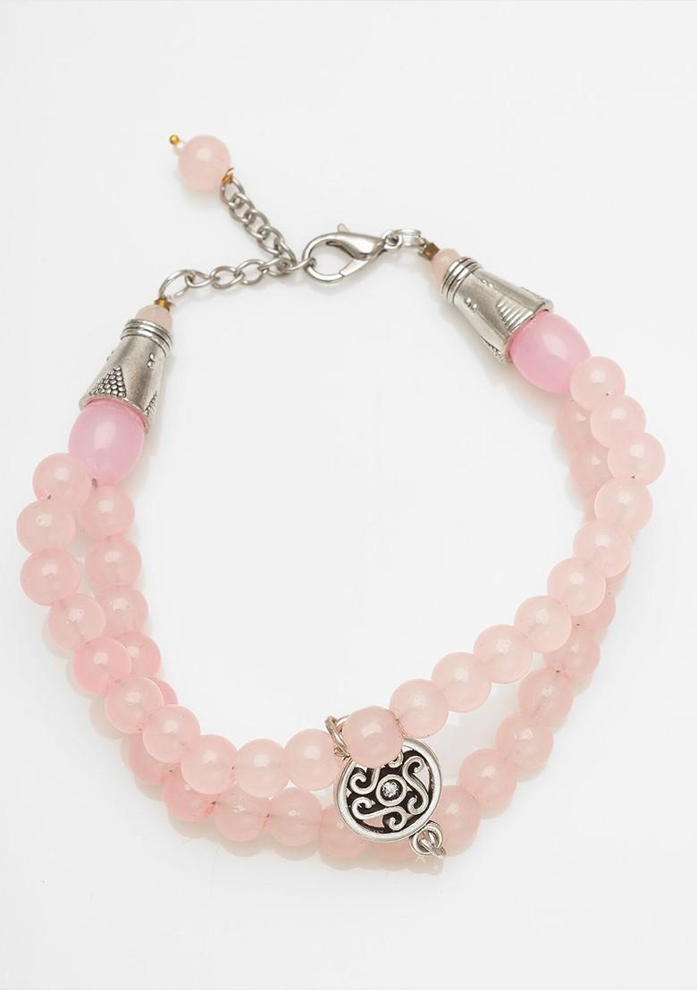 Pink Beaded Wraparound Bracelet