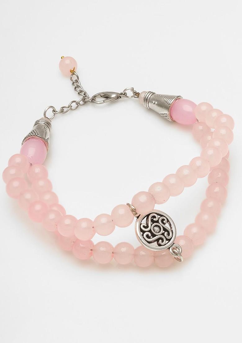 Pink Beaded Wraparound Bracelet