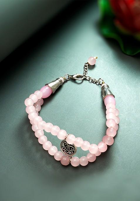 Pink Beaded Wraparound Bracelet