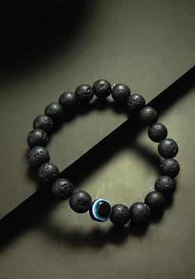 Black Elasticated Beaded Bracelet