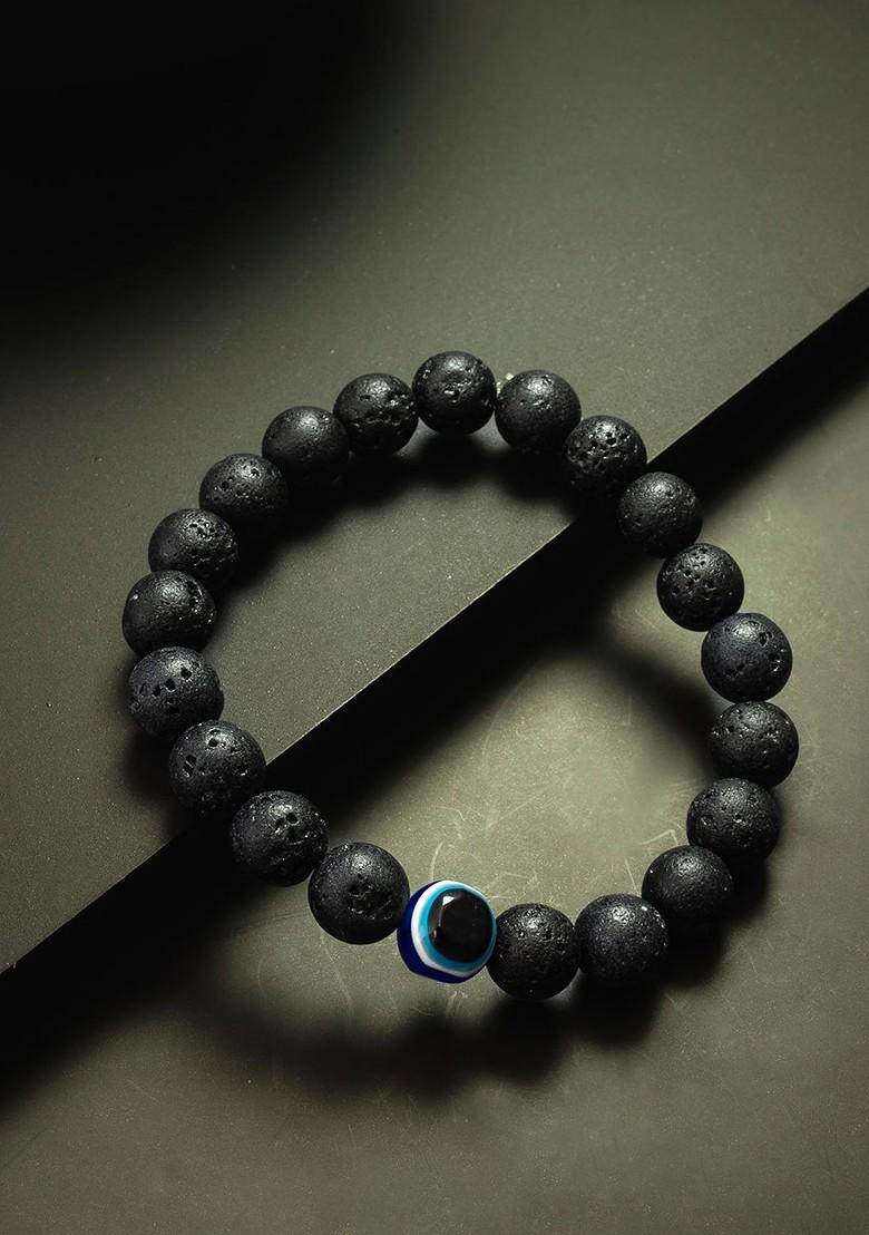 Black Elasticated Beaded Bracelet