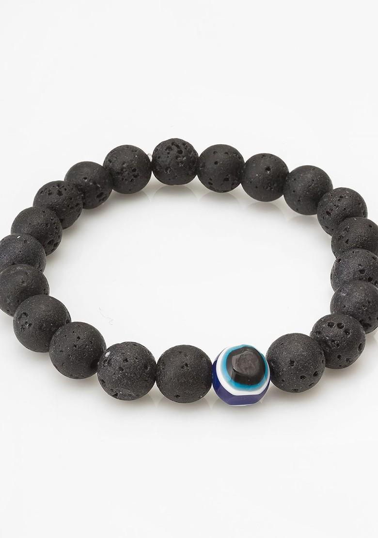 Black Elasticated Beaded Bracelet