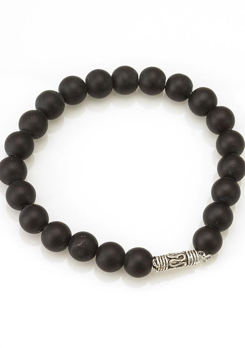 Black Elasticated Beaded Bracelet