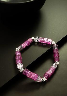 Pink Beaded Elasticated Handcrafted Bracelet