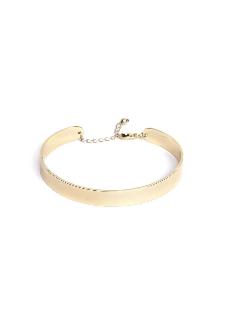 Gold Toned Gold Plated Pack Of 3 Cuff Bracelets - Indya