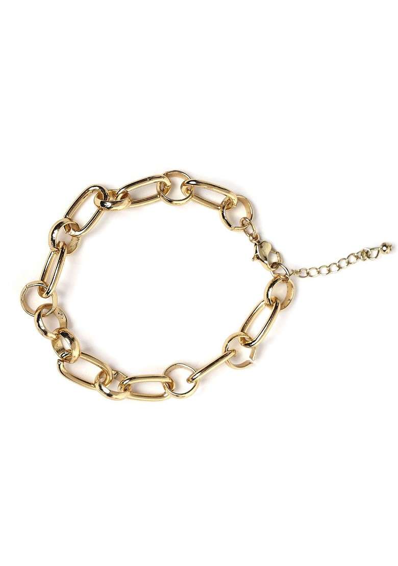 Gold Toned Gold Plated Pack Of 3 Cuff Bracelets - Indya