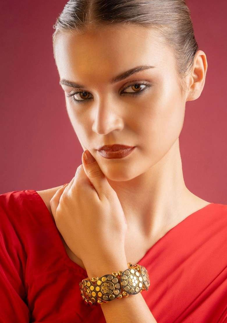 Gold Plated Bangle Style Bracelet - Indya