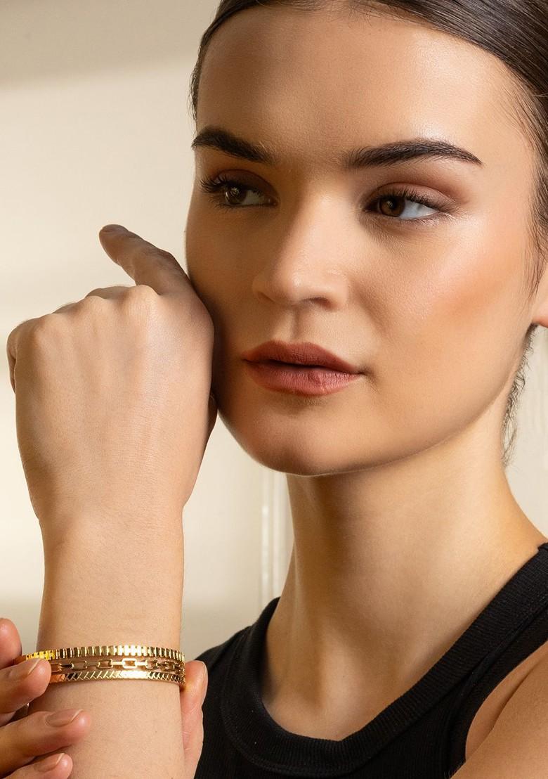 Brass Gold Plated Bangle Style Bracelet