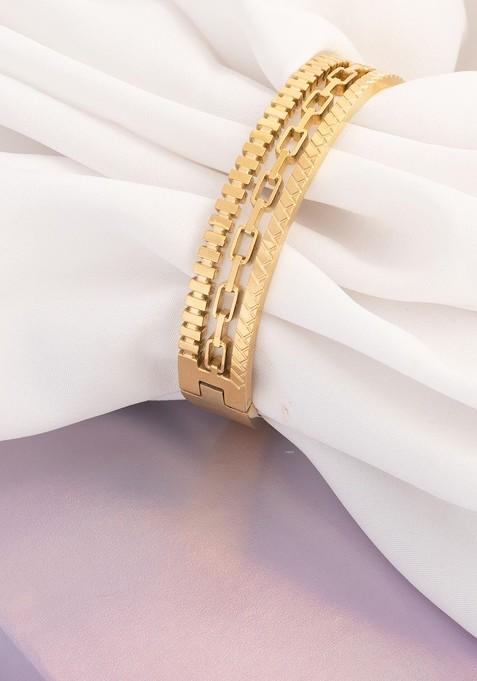 Brass Gold Plated Bangle Style Bracelet