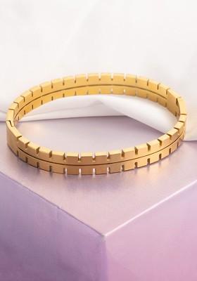 Brass Gold Plated Bangle Style Bracelet